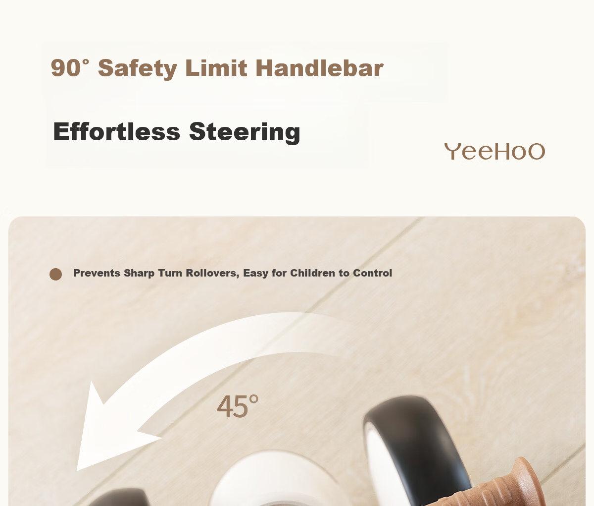 YEEHOO Kids Balance Bike 1-6 Years Toddler Anti-Tip Four-Wheel Walking Learning Bike Birthday Gift 17