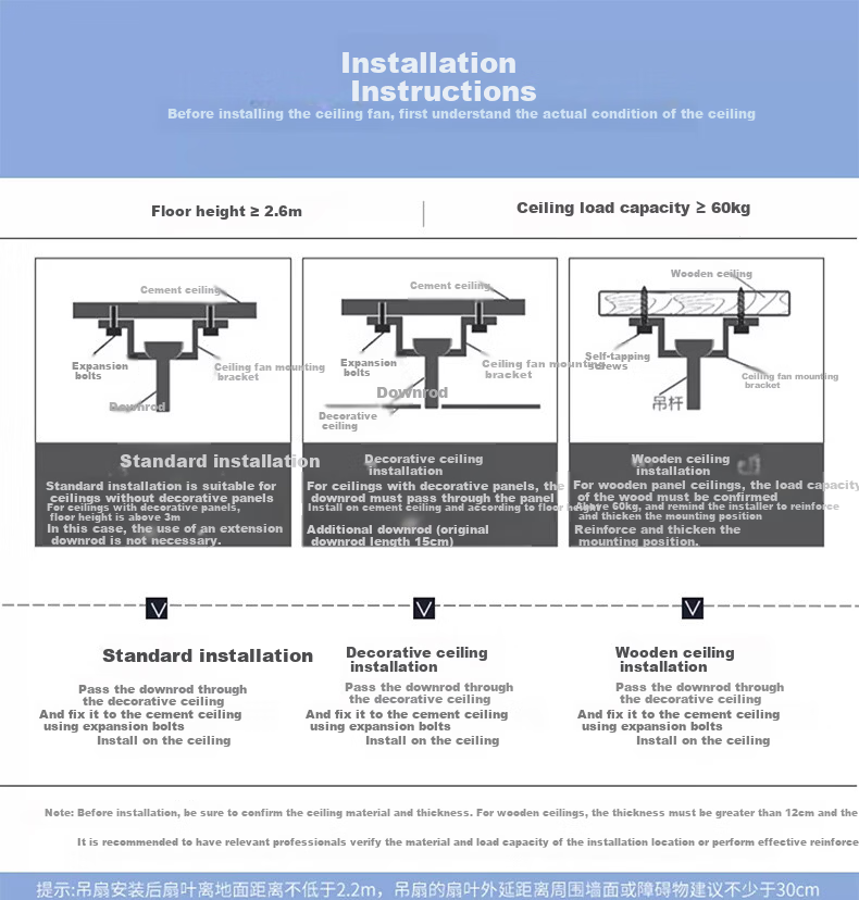 AUX Ceiling Fan Light Integrated Inverter High Wind Quiet Fan Lamp Living Room Ceiling Light 16