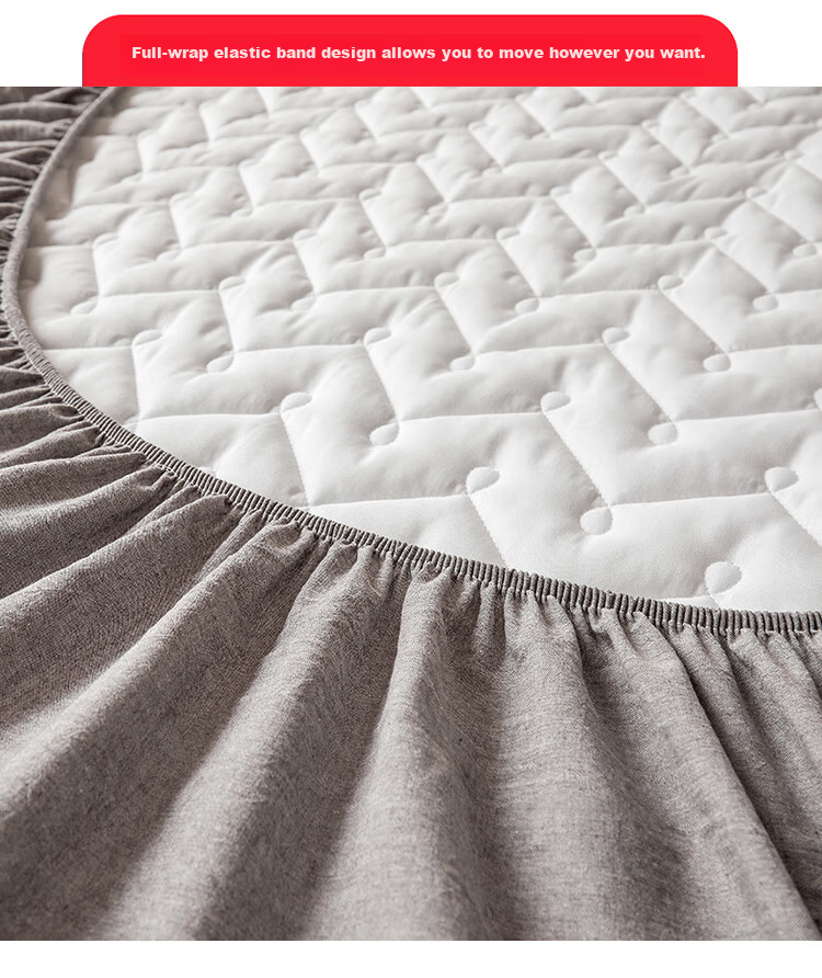 MINISO Quilted Skin-Friendly Cotton Fitted Sheet 1.5x2m Mattress Protector Cover Full Wrap 13