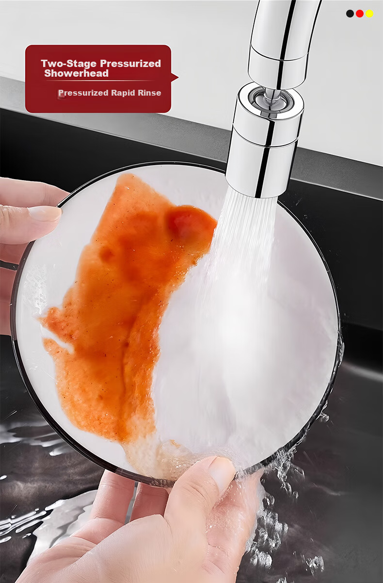 JROR [Germany] Kitchen Faucet Extender Splash-Proof Device Universal Splash Guard Stainless Steel Pressure-Boosting Aerator 6
