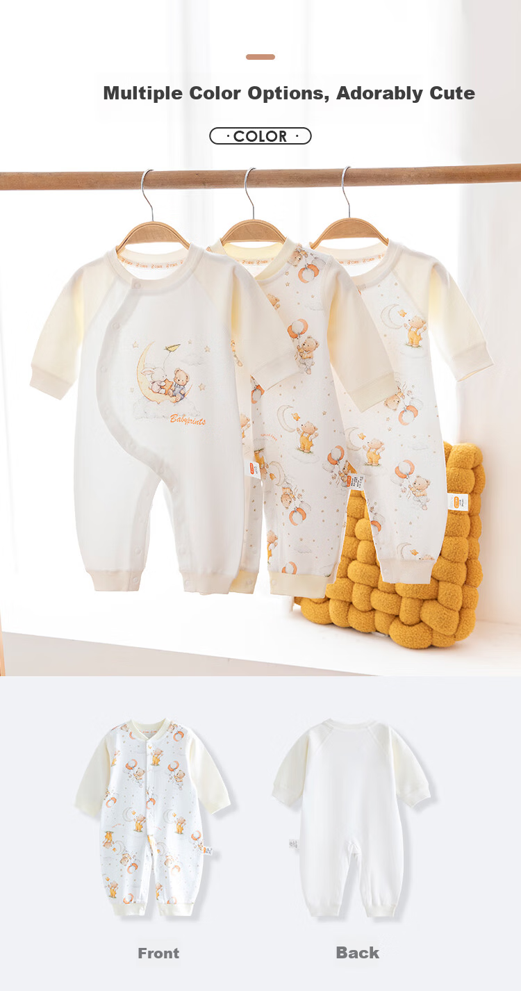 Babyprints Baby Cotton Long Sleeve Romper Newborn Unisex Soft Four Seasons Bodysuit 59 6