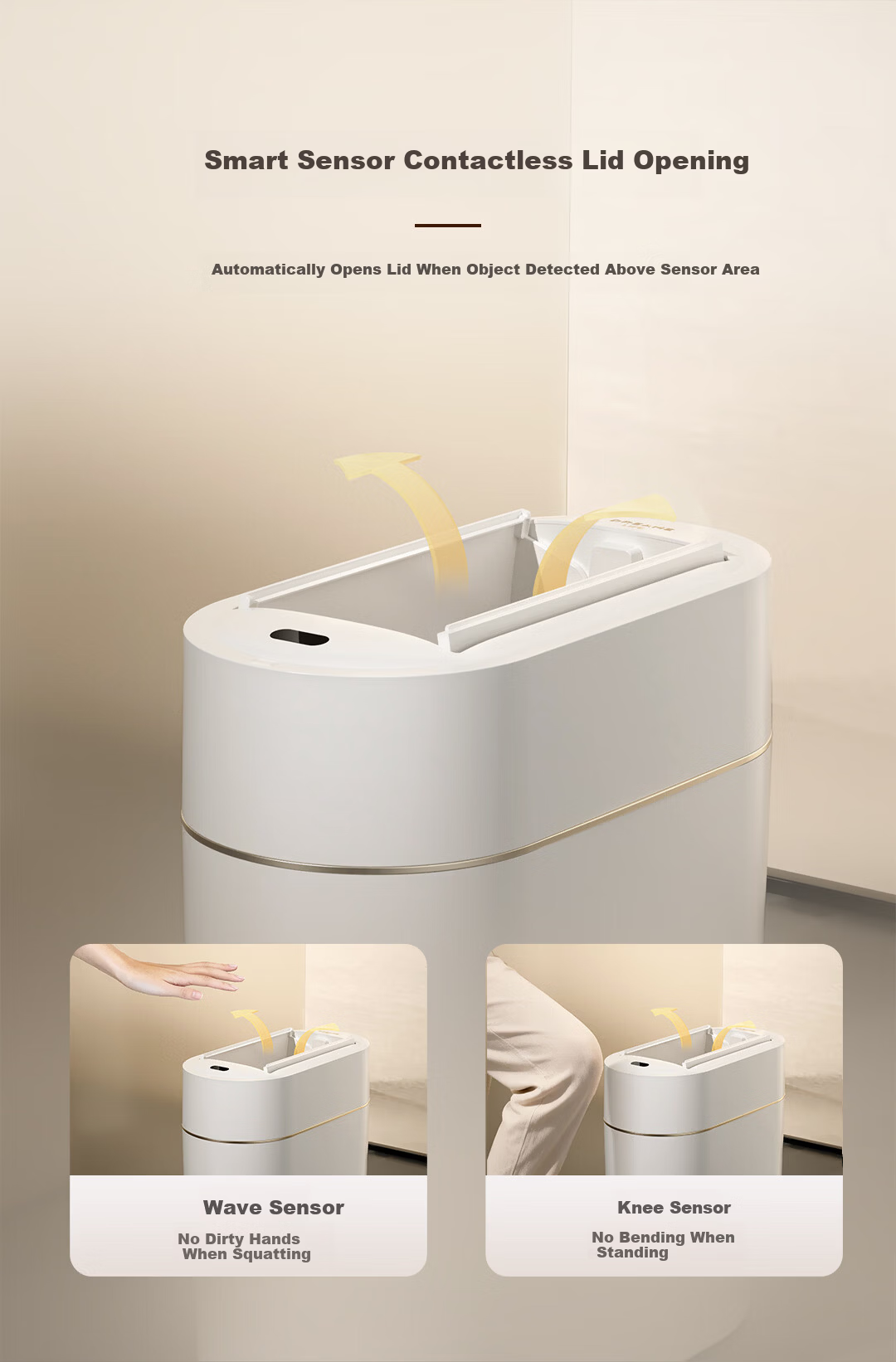 Zhuimi Smart Sensor Trash Can with Automatic Bag Dispenser, 9L Double Door Design for Home Living Room Office Bedroom Bathroom, Sold by JD 5
