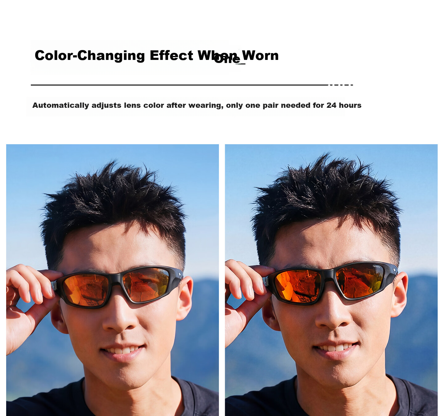 CAPONI Polarized Running Sunglasses Marathon Photochromic Anti-Glare Outdoor Sports UV Protection Cycling Mountaineering Sunglasses 6