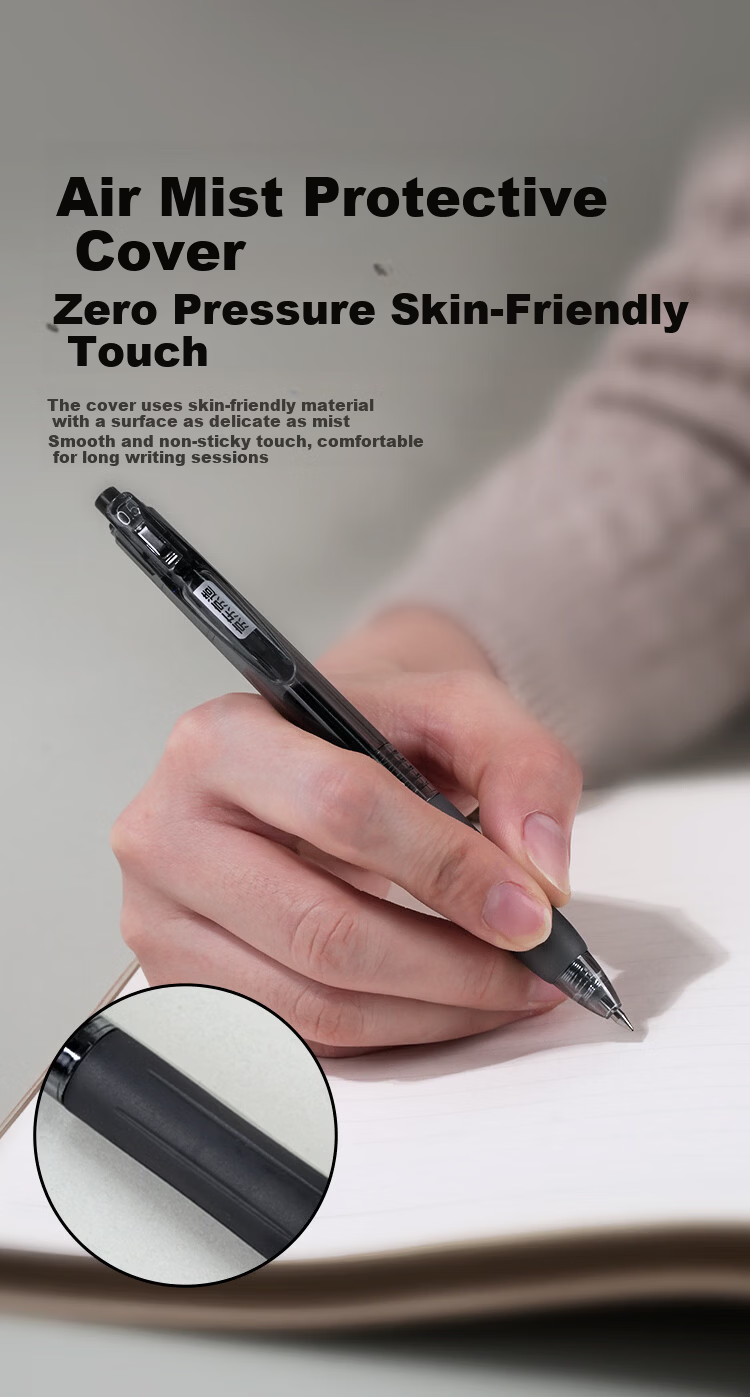 JD Jingdong Jingzao Mist Touch Retractable Gel Pen Student Exam Practice Signature Pen Black 12-Pack JD15-01 2