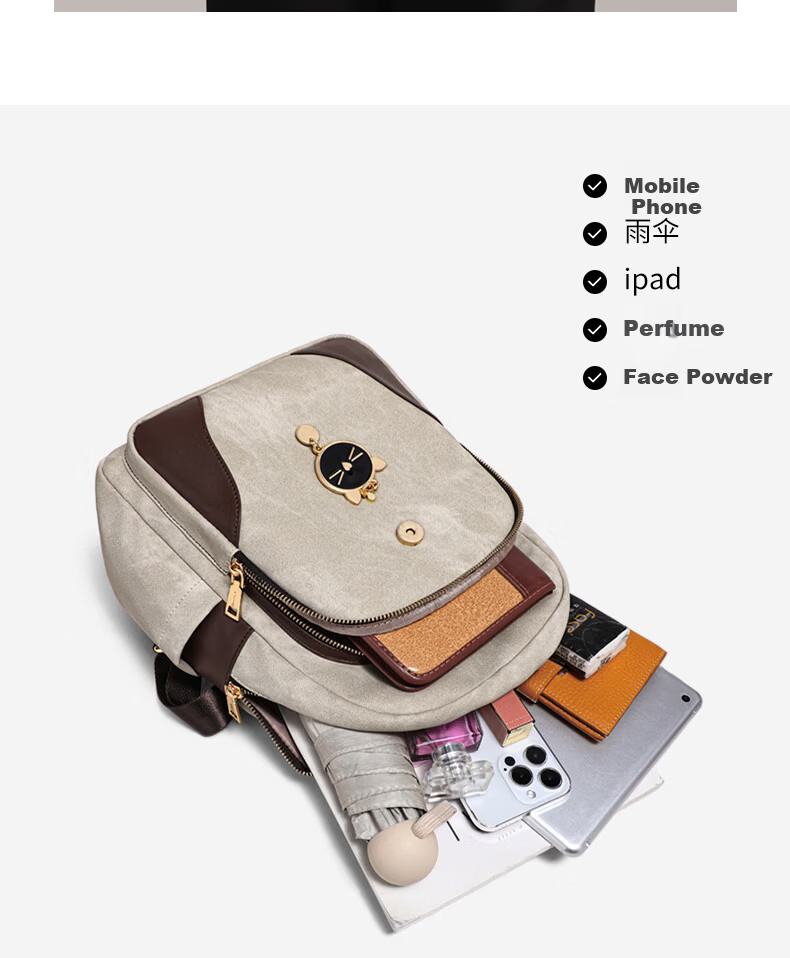 C.BANNER Women's Large Capacity Backpack Travel Bag Stylish School Bag Birthday Gift Premium Feel for Girlfriend Wife 3
