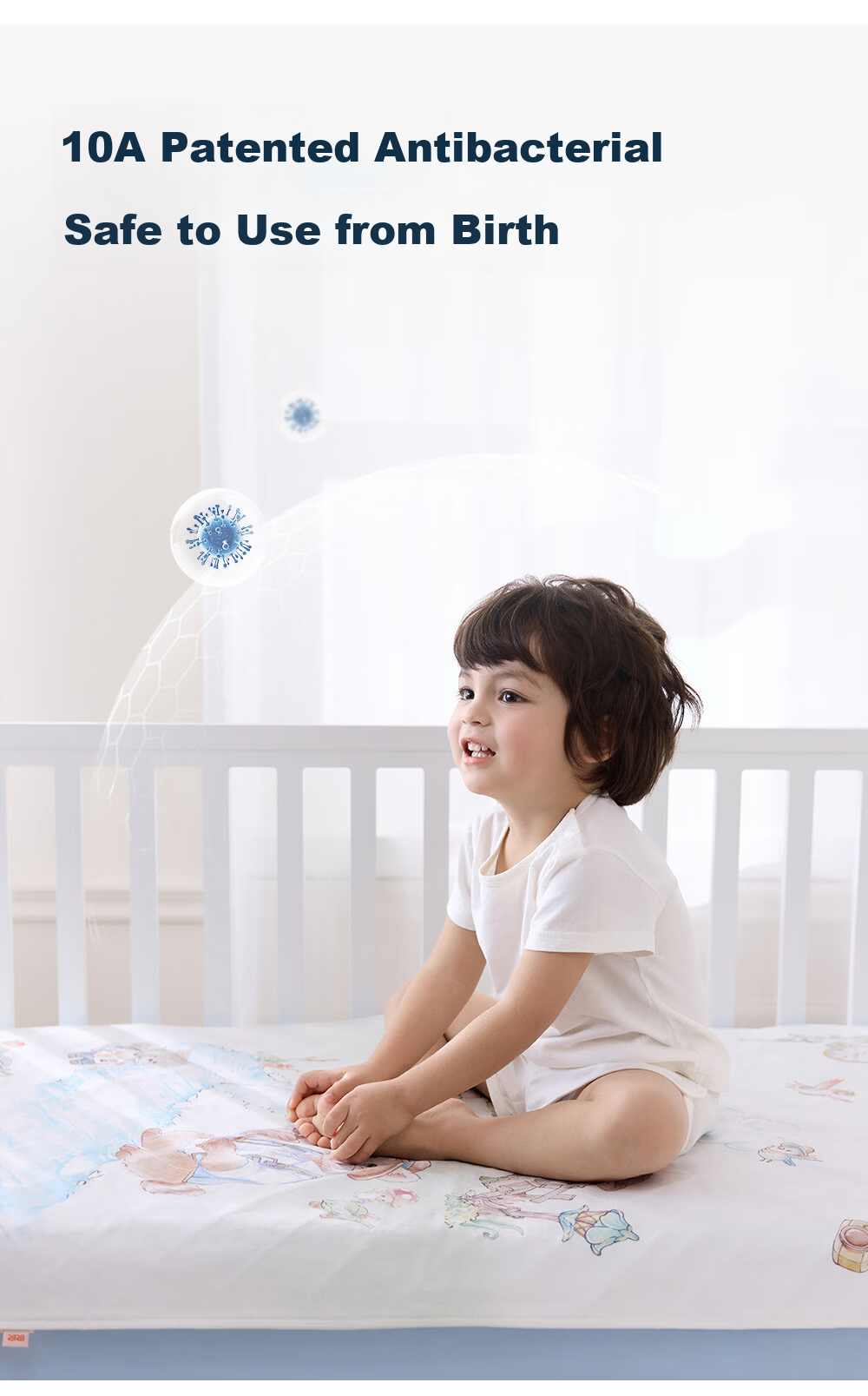 Liangliang Baby Waterproof Washable Cotton Linen Large Urine Pad Mattress 110x70CM Cooling Mat 7