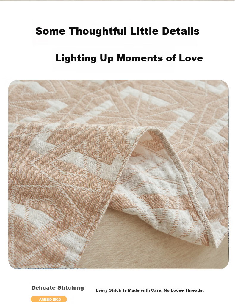 MUJI A-Class 100% Cotton Three-Layer Gauze Towel Blanket Summer Quilt Thin Blanket Air Conditioning Blanket 150x200cm 16