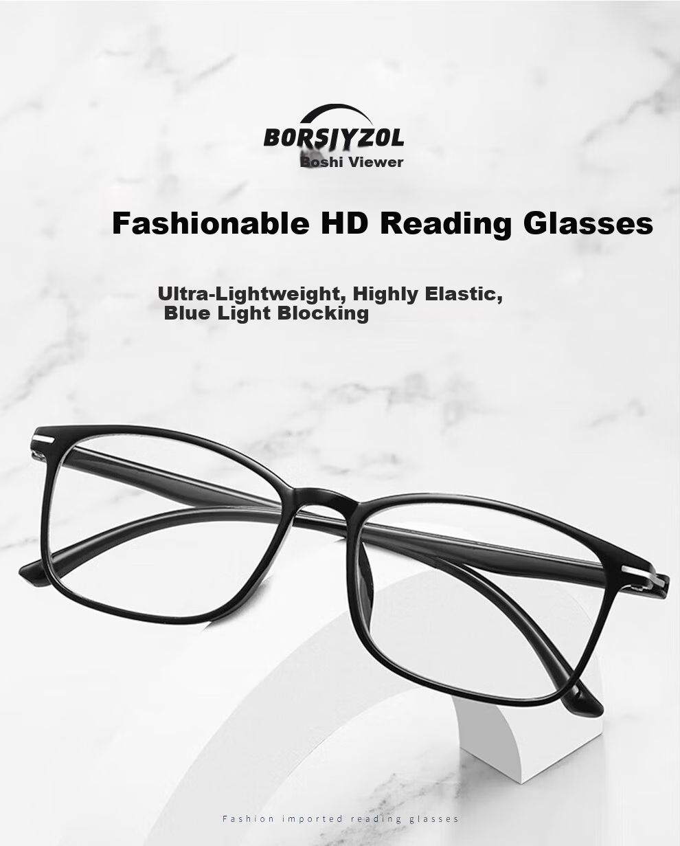 BoshiZhe Reading Glasses for Men and Women JD Self-operated Official Genuine 8013 Coated Black +4.00 Diopter 1