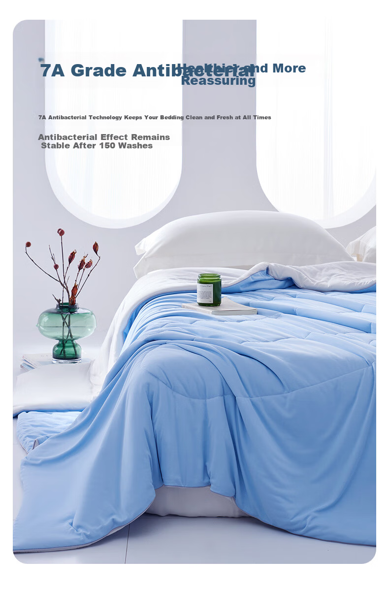MUJI Class A Single Summer Cooling Quilt 100% Nylon Machine Washable Air Conditioning Quilt Cooling Summer Quilt Green Gray 200*200cm 11