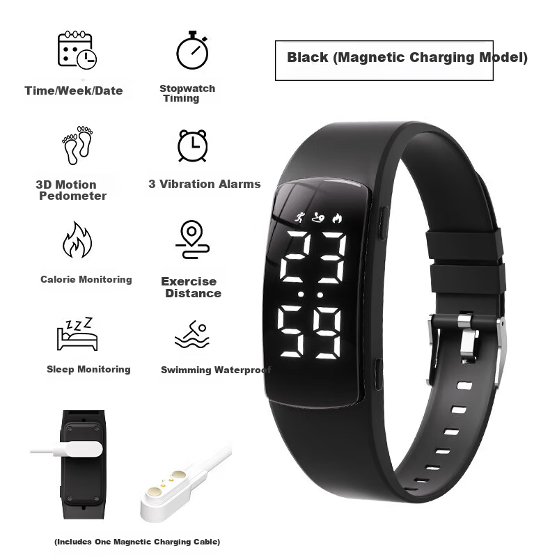 Koshi Student Watch Children's Waterproof Smart Silent Alarm Multifunctional Sports Electronic Watch for Boys Junior High School