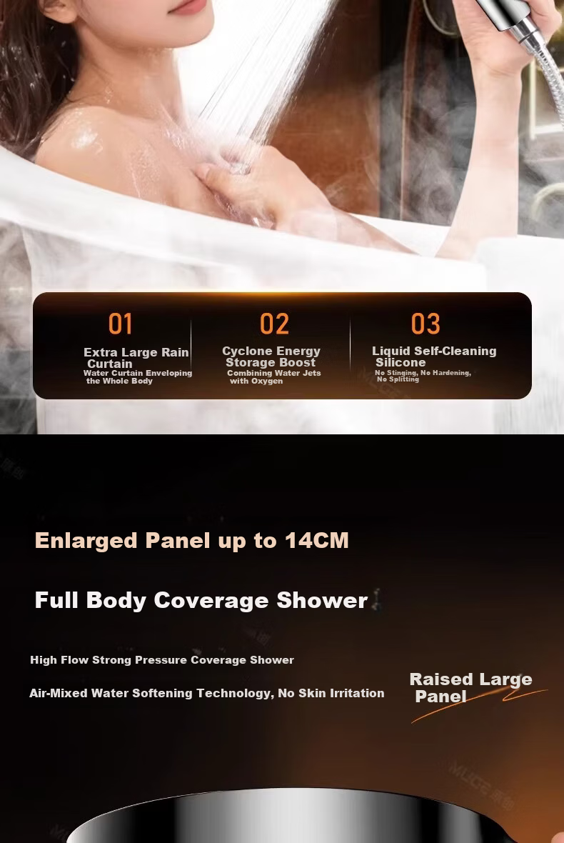 MUGE High-Pressure Shower Head Universal Powerful Water Flow Handheld Bathroom Shower Sprayer 6