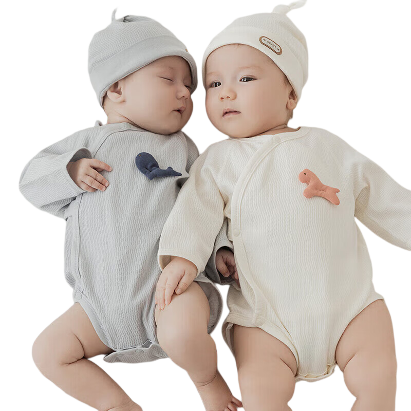 Guaiqixiong Baby Pure Cotton Onesie Spring And Autumn Style Newborn Clothes Triangle Bodysuit Infant Romper Autumn Class A Clothing