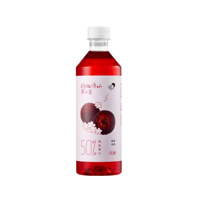 喜茶 50%果汁茶杨梅绿妍 450mL*15瓶 低糖零脂 真果汁 茶饮料整箱