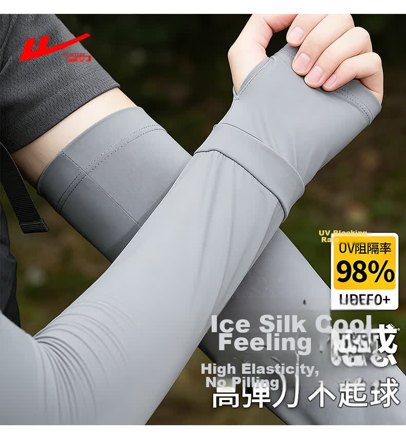 Warrior Summer New Outdoor Unisex UV Protection Ice Sleeve Arm Sleeves Breathable Comfortable Loose Anti-Snag Arm Guard 10