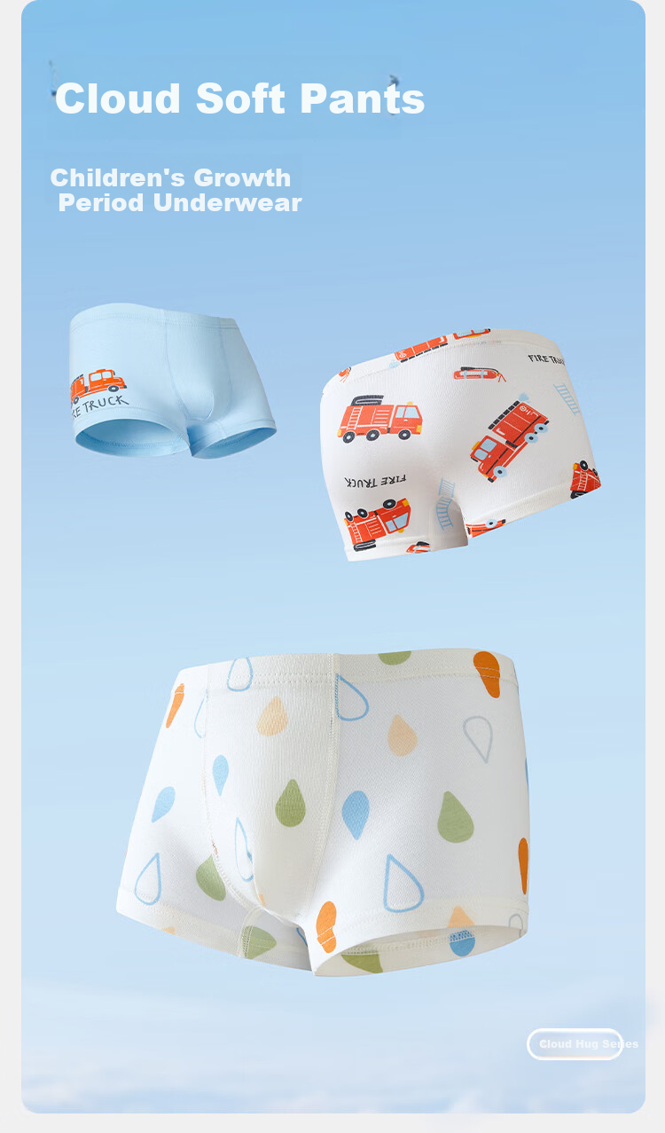 Balabala Kids Cotton Girls' Briefs Baby Triangle Underwear Soft Elastic 3-Pack 17
