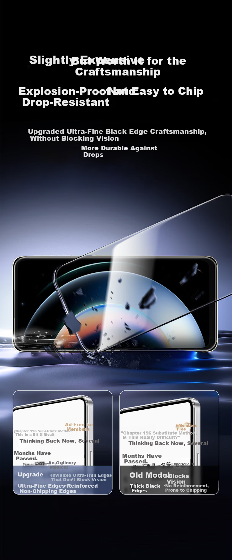 KOOLIFE 28° Privacy Screen Protector for Huawei Enjoy 90 and 90 Plus, Ultra-Thin HD Anti-Spy Tempered Glass Film, Privacy Protection and Drop Resistance 3