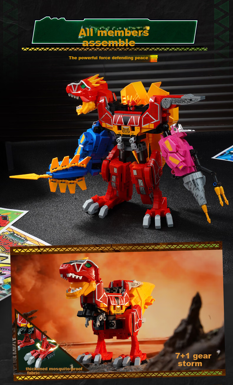 Mighty Super Squad Beast Electric Squad Dinosaur Model Building Blocks Toy Kids Birthday Gift Swift Claw Dragon 82005 4