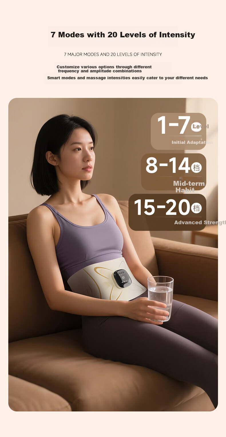 Aijiaoshou Pulse Waist Belt Lumbar Massager Heating Waist Massager Warm Palace Menstrual Relief Waist Abdomen Back Heat Therapy Support Belt Lumbar Muscle Strain Relief Birthday Gift for Parents Men a 11