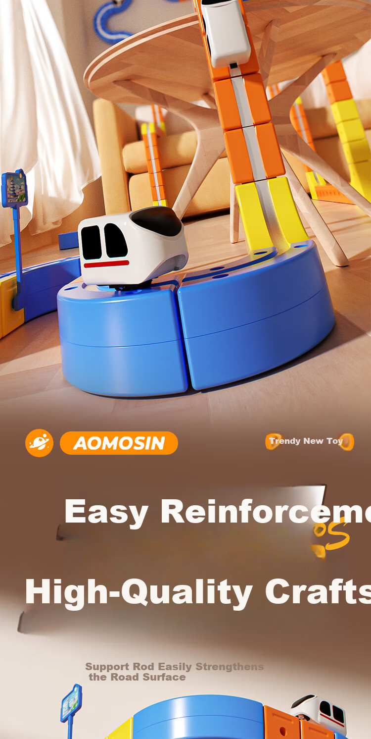 Aomengxing Magnetic Gravity-Defying Transformable Track Train Building Blocks Educational Toy for Boys Children's Day Gift 5