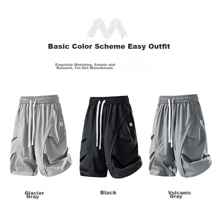 MARK FAIRWHALE Breathable Mesh Shorts Men Summer Quick-Dry Sports Shorts Loose Casual Pants Glacier Gray 3XL 10