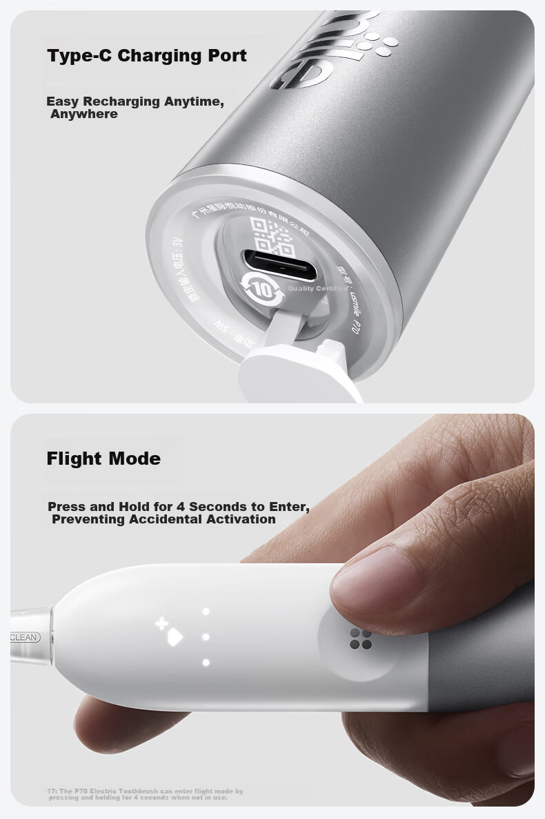 Usmile Smile Plus High-Frequency Electric Toothbrush P70 Starlight White Powerful Cleaning 180-Day Long Battery Life Birthday Gift for Men and Women, Parents 14
