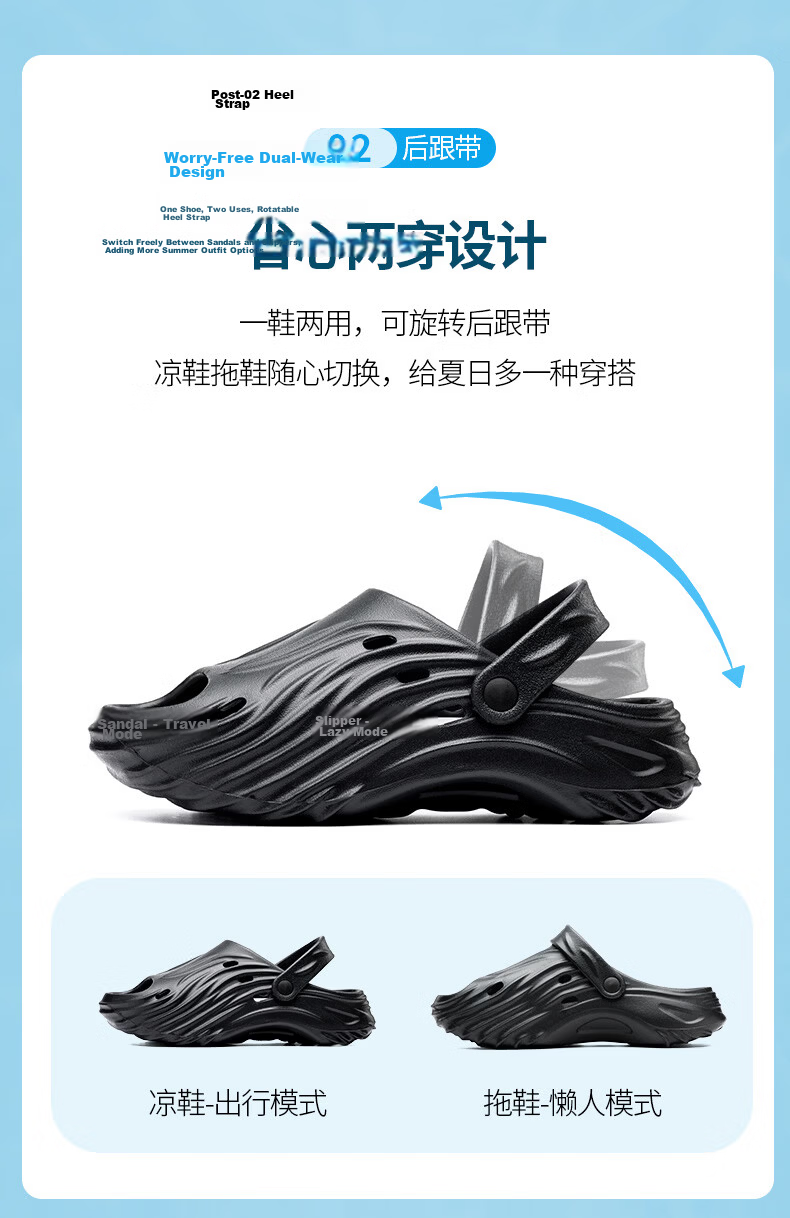 LAORENTOU Men's Summer Breathable Hole Shoes Thick Sole Outdoor Sandals LT353 White Size 44-45 9