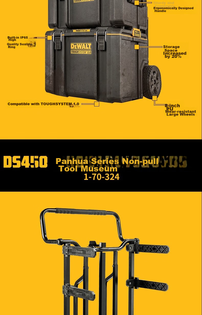 DEWALT Waterproof Dustproof Toolbox Medium Rock System 39L Capacity Load Bearing 50KG DS300 7