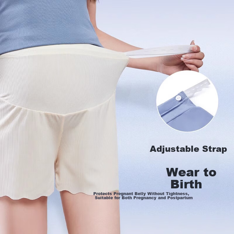JOYNCLEON Maternity Safety Shorts Summer Thin Ice Silk Anti-Exposure Underwear Leggings Skin+Black L Jyk176502