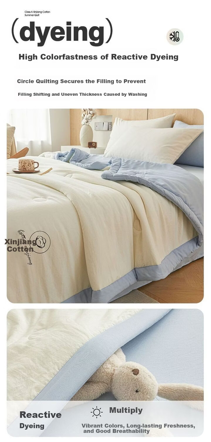 J.Sir Air Conditioning Quilt Summer Cooling Blanket 1.5x2m Single Machine Washable Thin Quilt A-Class Washed Cotton Xinjiang Cotton 6