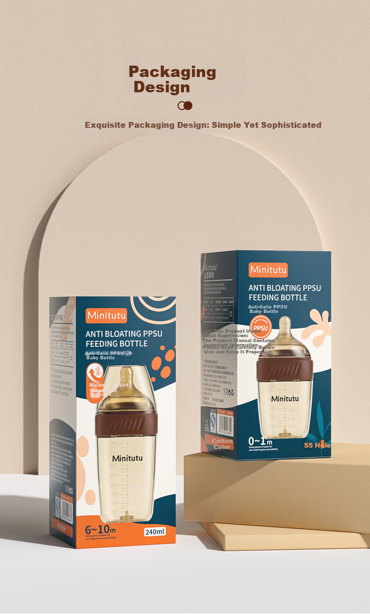 MINITUTU PPSU Baby Bottle, Anti-Colic, Anti-Spitting, Anti-Choking, Suitable for Breast Milk, 240ml 14