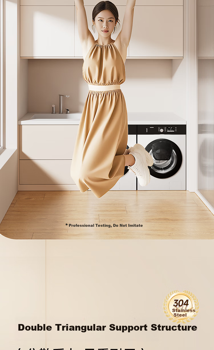 Submarine No-Drill Telescopic Clothes Drying Rod Shower Curtain Rod 304 Stainless Steel Balcony Wardrobe Clothes Rack Support 70-120cm 9