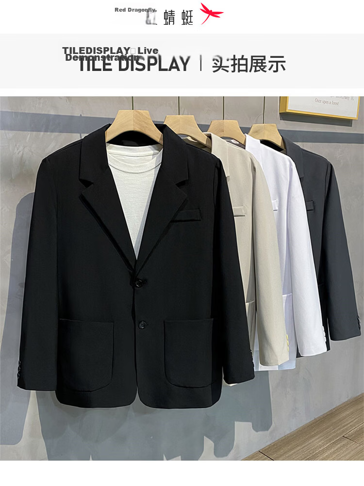 RED DRAGONFLY Men's Business Commuter Suit Jacket High Elastic Comfortable Versatile Simple Lapel Formal Blazer Black M 11