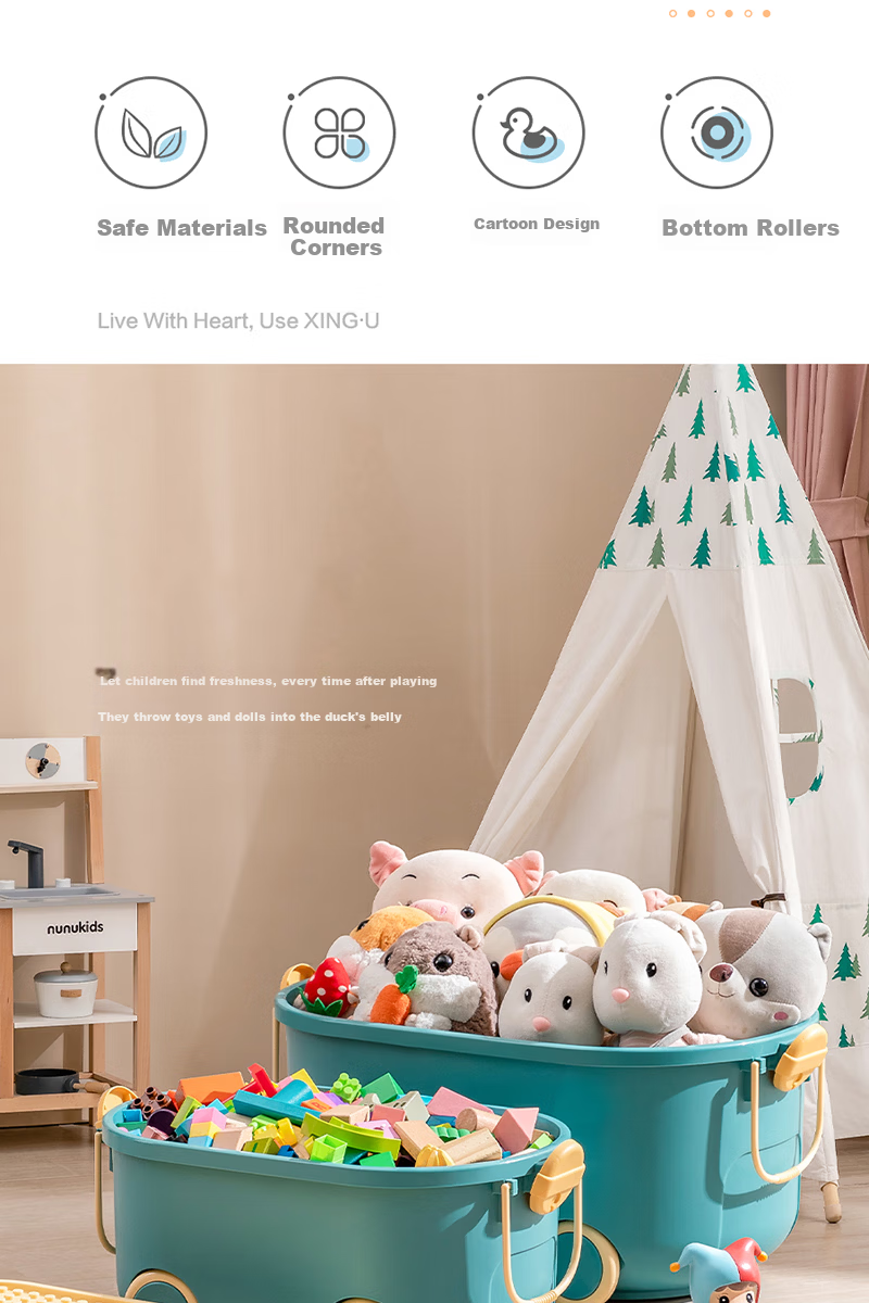 OLA XIANG Children's Toy Storage Box Large Capacity Plastic Household Organizer Snack Storage Container Baby Clothes Storage Box 2