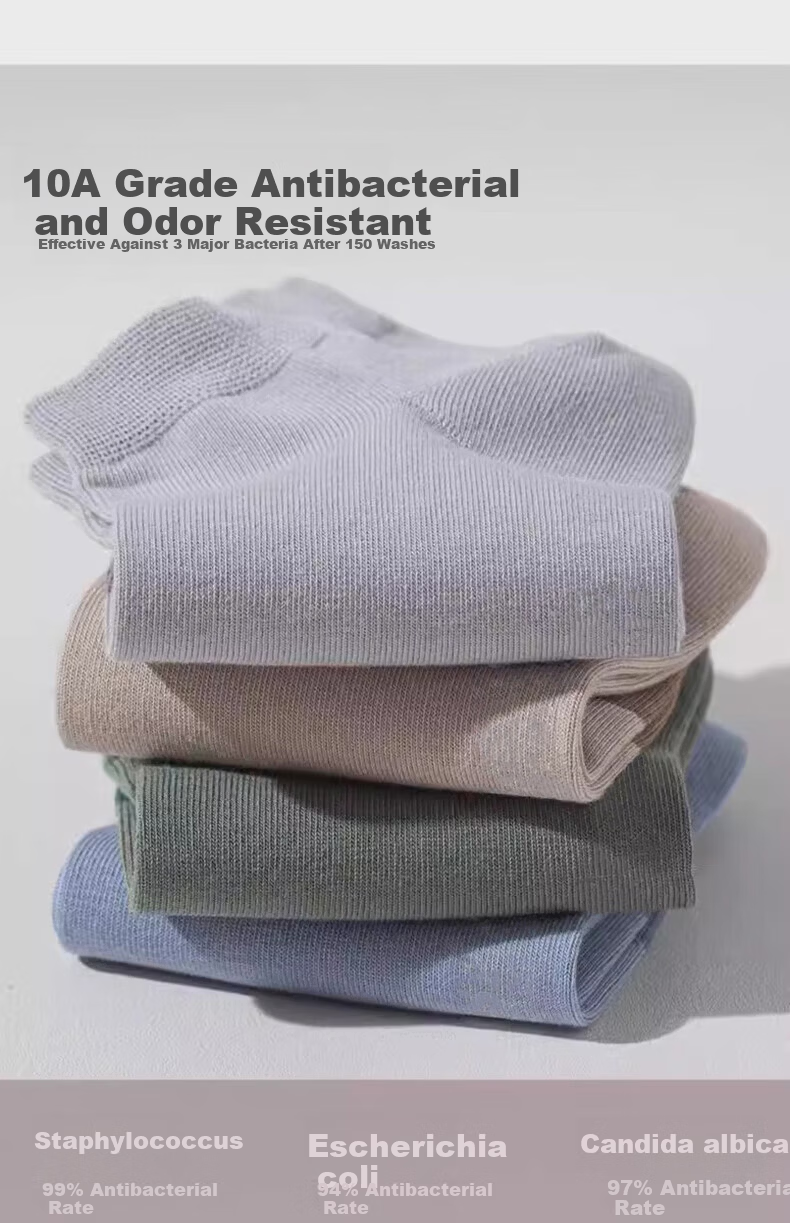 Mian Shisan Men's Short Socks Xinjiang Cotton Summer Thin 10A Antibacterial Deodorant Breathable Colorblock Low-Cut Ankle Socks 6 Pairs 3
