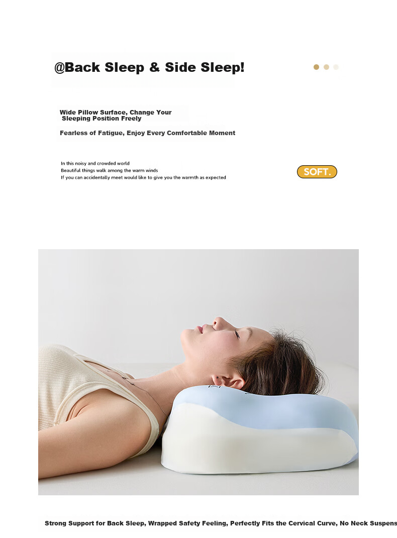 MiiOW Memory Foam Neck Support Pillow for Sleep, Side Sleeping Cervical Pillow Core, Adult Neck Protection Pillow 30*60cm 10
