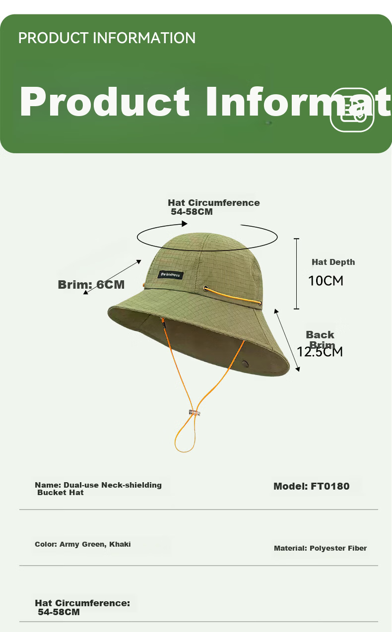FitonTon Women's Summer Outdoor Mountaineering Sun Protection Hat Breathable Neck Guard UV Protection Embroidered Bucket Hat 6