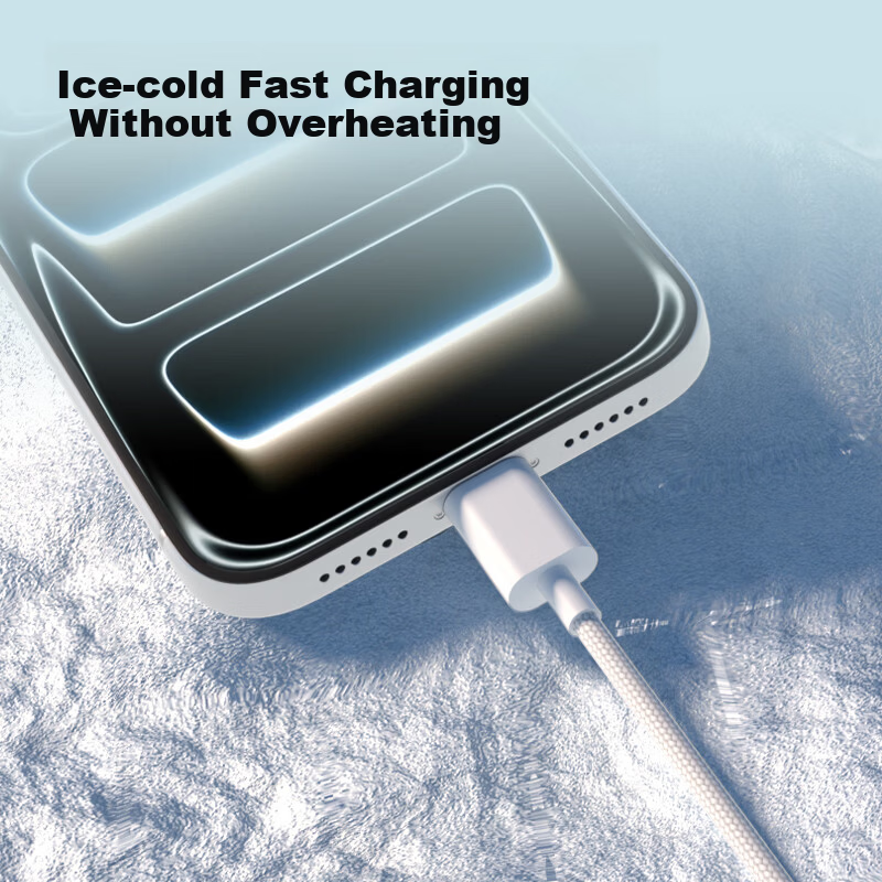 Deli Dual-Head Type-C Charging Cable PD 60W Fast Charge Braided Cable CtoC for iPhone 17/16e/15 Pro Max Tablet iPad Car Charger Cable 1.2m