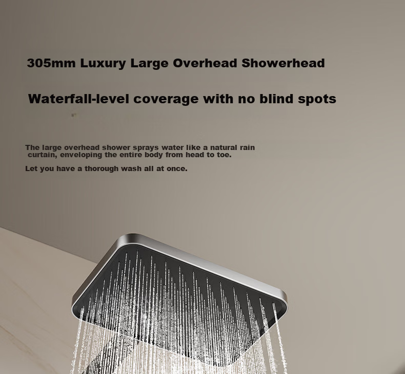 JOMOO Piano Key Storage Square Tube Top Spray Handheld Dual Anti-Scale Shower Set 36694 White 16