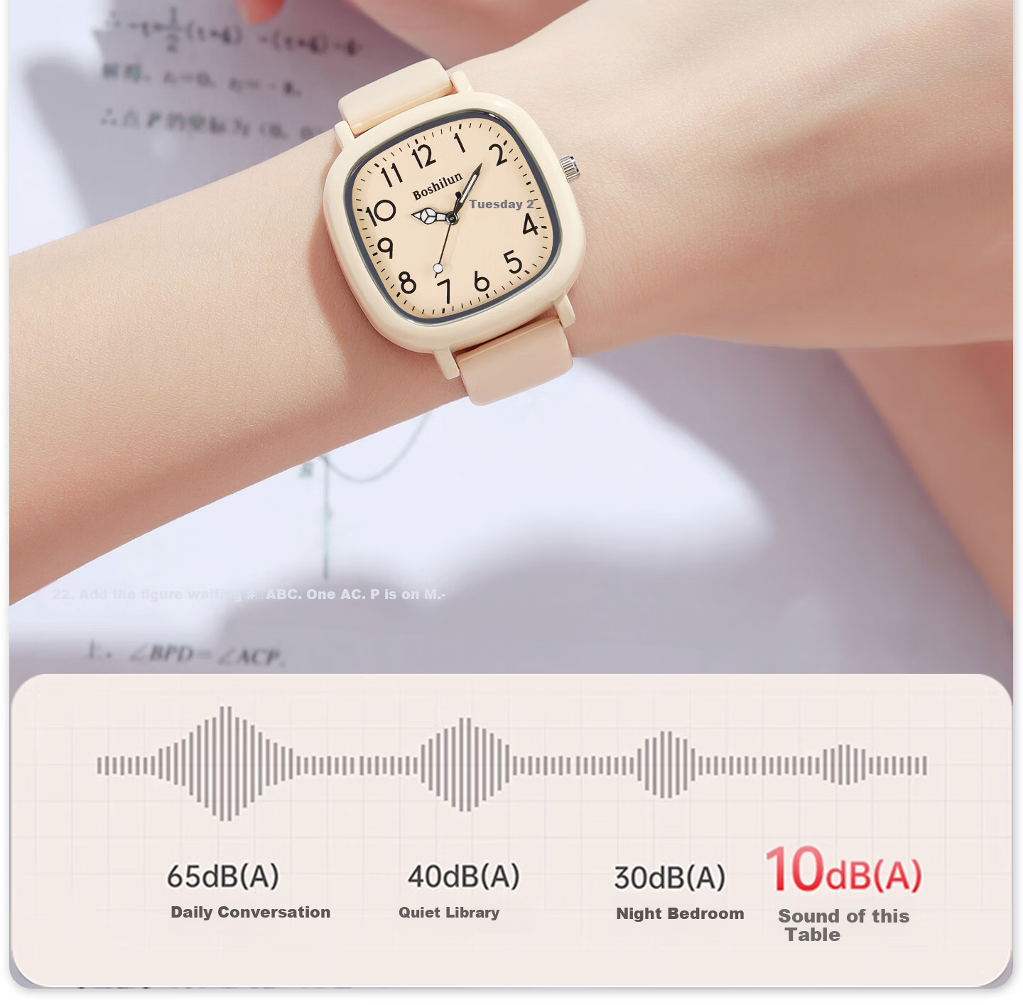 Bausch & Lomb Silent Quartz Exam Watch for Female Middle and High School Students, Time-Only, Gift for Girls 15