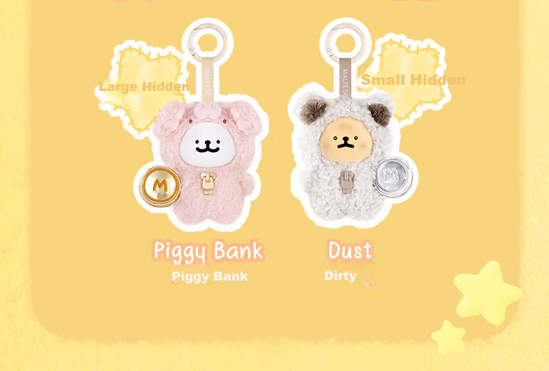 Funism Playful Line Small Dog Vinyl Plush Series Blind Box Pendant Doll Figurine Birthday Gift for Men and Women Single Piece 6