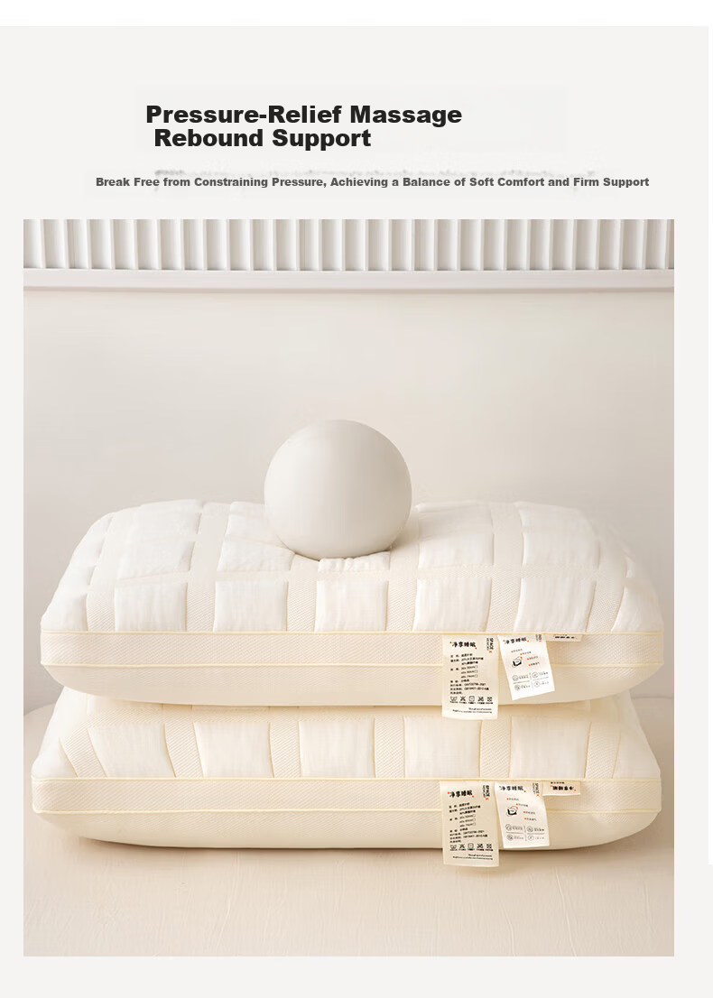 J.Sir High Pillow Deep Sleep Pillow Core Non-Collapsing Non-Deforming Cotton Neck Support Single Pillow for Hotel and Home Use 4