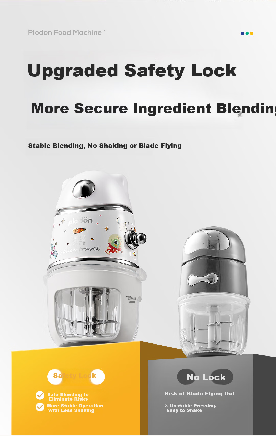 Pulidon Baby Food Processor Infant Puree Blender Food Preparation Tool [Single Speed] Ten Blades - Single Cup Single Blade 9