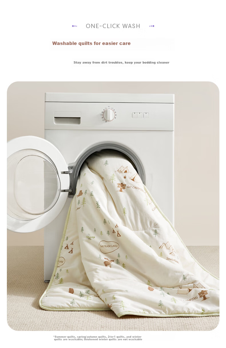 Luolai Children's Quilt Washable 50% Cotton Soybean Filling Class A Antibacterial Pure Cotton Four-Season Warm Quilt 5