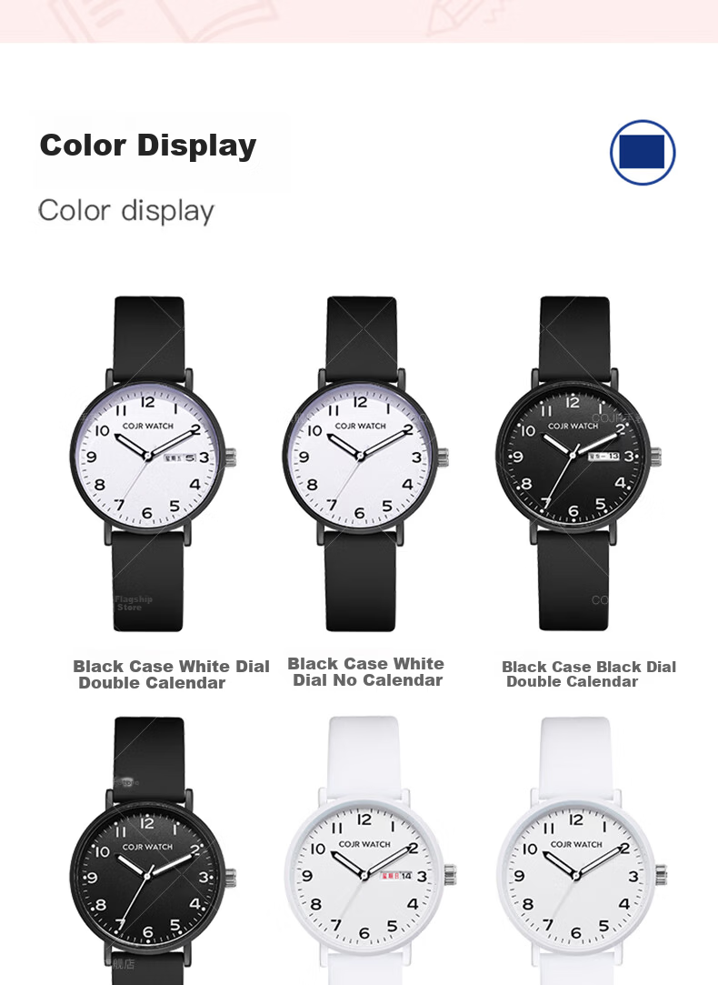 COJR Women's Watch Silent Mechanical Luminous Quartz for Middle and High School Students Exam Use 11