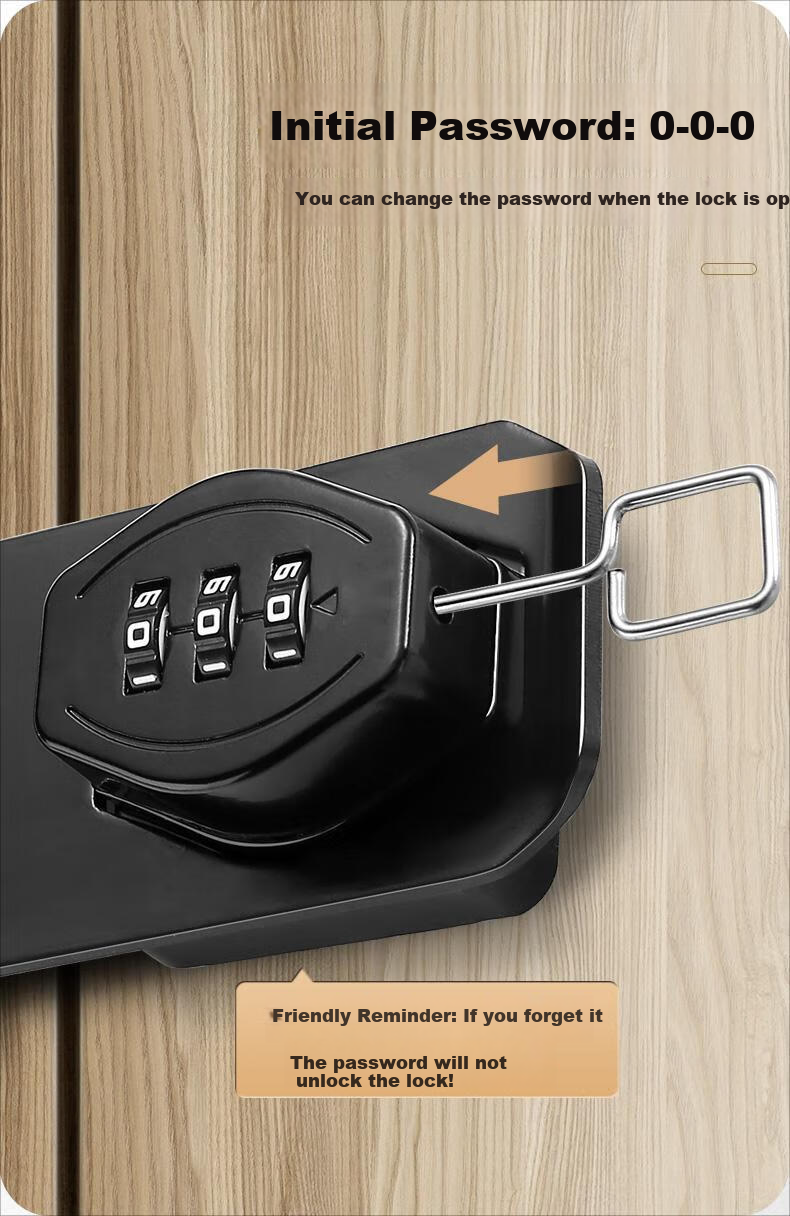 Murata Inao Cabinet Door Lock Password Lock No-Drill Drawer Lock Cabinet Lock Refrigerator Lock Double Door File Cabinet Bolt Lock Hardware 5