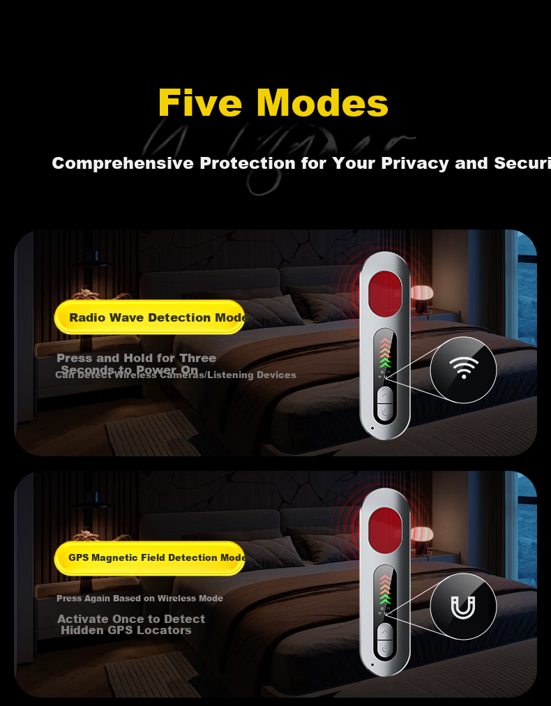 Zhiguozhe GPS Signal Detector Locator Hotel Camera Anti-Spy Detector Anti-Eavesdropping Detection Recording Device Vehicle Surveillance Investigation Hotel Use 19