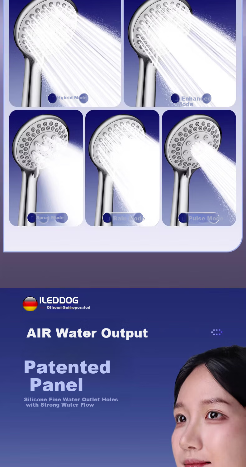 ILeddog [Germany] High-Pressure Shower Head Multi-Function Handheld Shower Set DJ119 8