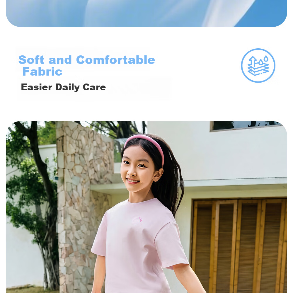 Anta Kids Sports Set Girls 2026 Summer Breathable Skin-friendly Cotton Short Sleeve Skirt A62626702 4