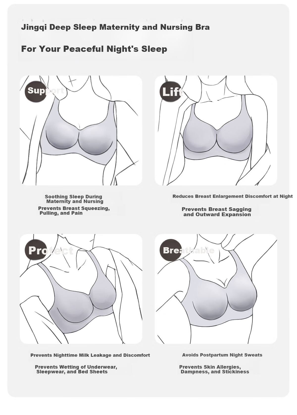 JOYNCLEON Deep Sleep PRO2.0 Nursing Bra Postpartum Maternity Wireless Bra 2-Pack jwx198126 2