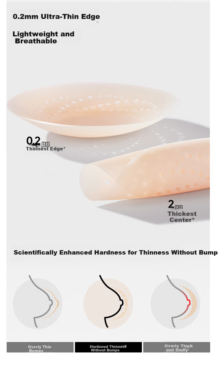 Banana Under Women's Invisible Seamless Anti-Exposure Anti-Protrusion Silicone Nipple Covers for Wedding Dress Small Bust Sweatproof Nipple Pads 9